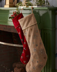 Extra large snowflake stocking, taupe