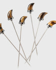 Horn cocktail picks, tigers eye