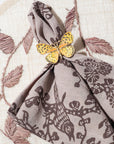Painterly butterfly napkin rings, yellow, set of four