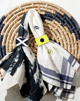 Nautical flag napkin rings, navy, set of four