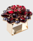 Candy flower napkin rings, ruby, set of four