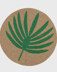Palm frond hand beaded placemat, green