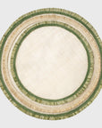 Ruffle edge straw placemats, green, set of four