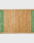 Jute striped handwoven placemat, green, set of four