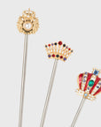 Crown swizzle sticks