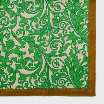Damask print tablecloth, green