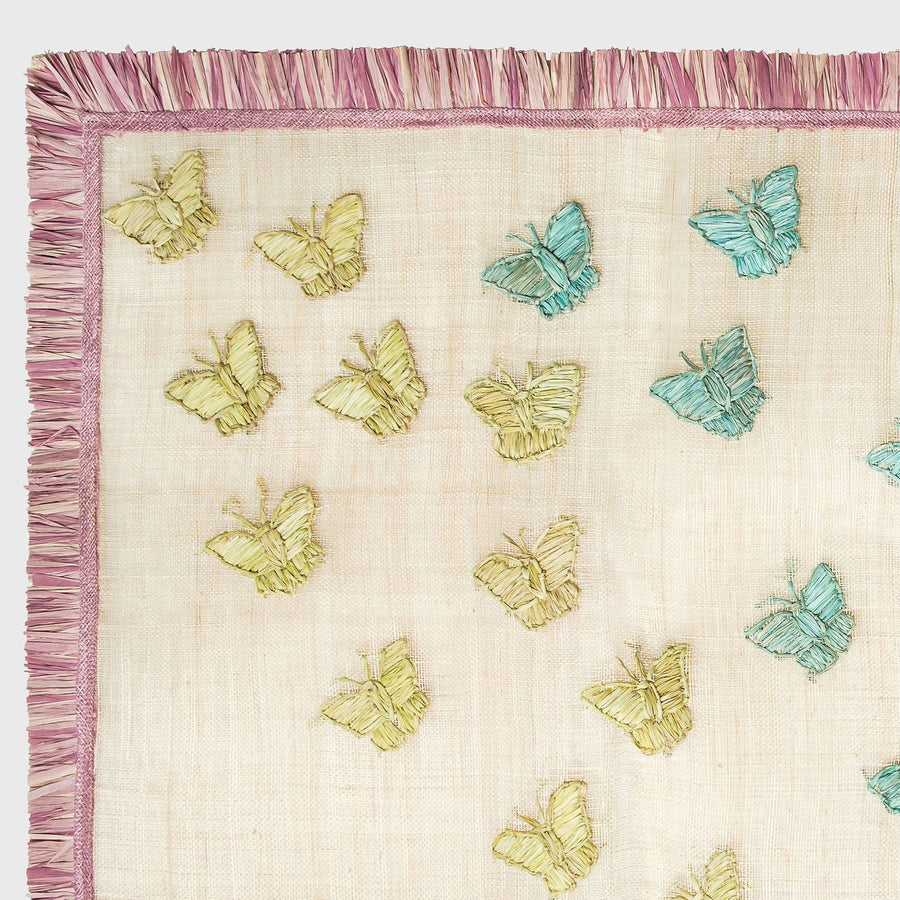 Straw ombre butterfly table runner