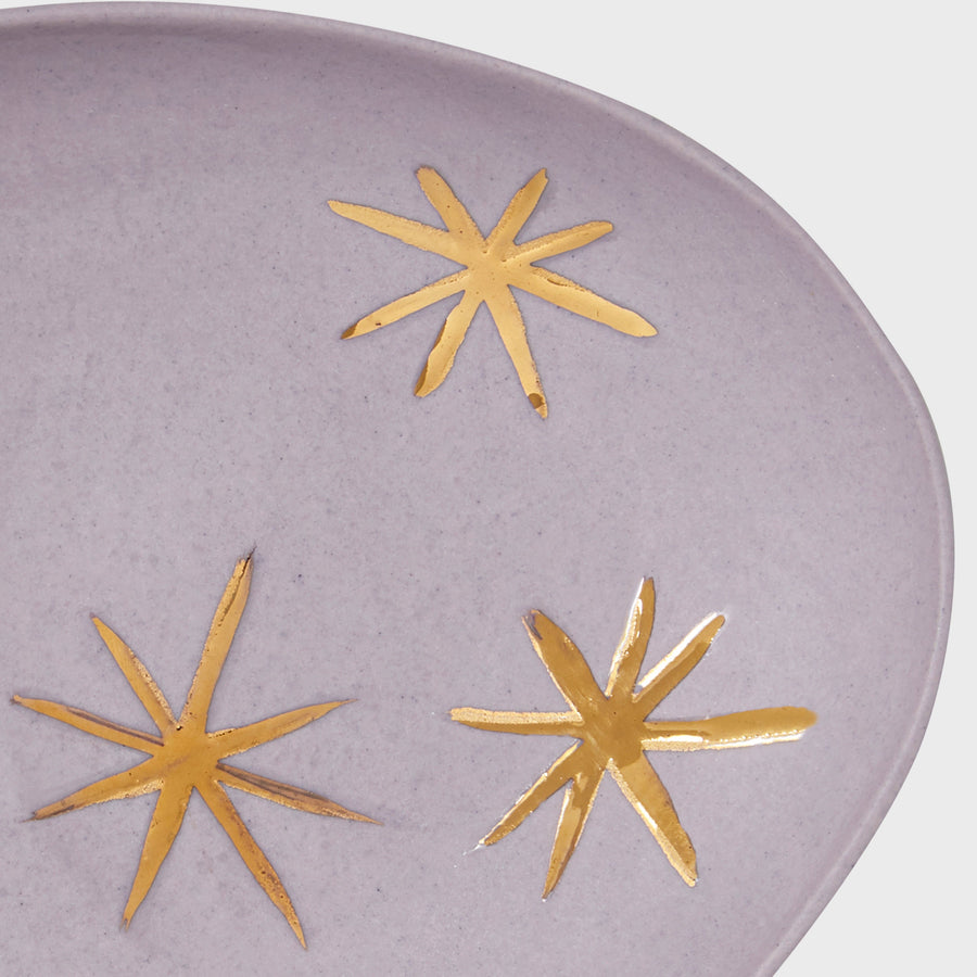 Star porcelain ring dish, lilac
