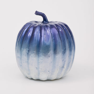 Large capiz pumpkin, blue ombre