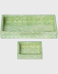 Capiz trays, sage green, set of two