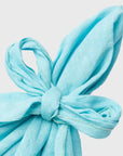 Bow linen napkin, aqua, set of two