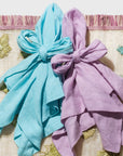 Bow linen napkin, aqua, set of two