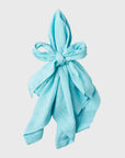 Bow linen napkin, aqua, set of two