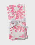 Garden print napkin, pink, set of two
