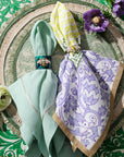 Joyful block print napkin, lilac, set of two