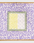Joyful block print napkin, lilac, set of two