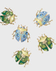 Enamel ladybug clip set