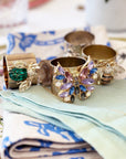 Jeweled butterfly napkin rings, blue, set of two