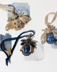 Vintage bug hanging ornament, lapis lazuli