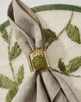 Pineapple napkin rings, olive, set of two