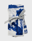 Brushstroke dinner napkins, blue, set of two