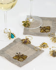 Bedazzled bee wine charms
