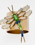 Dragonfly napkin rings, opal, set of two