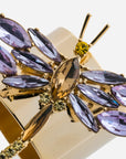 Dragonfly napkin rings, amethyst, set of two