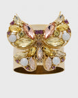 Jeweled butterfly napkin rings, yellow, set of two