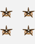 Starfish skinny napkin rings, bronze, set of four