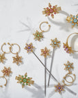 Classic snowflake skinny napkin rings, pastel, set of four