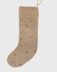 Extra large snowflake stocking, taupe