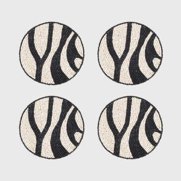 Zebra coasters, black