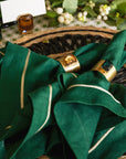 Single gem napkin rings, emerald, set of two