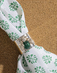 Sparkle bee napkin rings, emerald, set of two