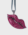 Sparkle lips hanging ornament, hot pink