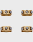 Cabochon napkin rings, agate, set of four