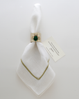 Sparkle bee napkin rings, emerald, set of two