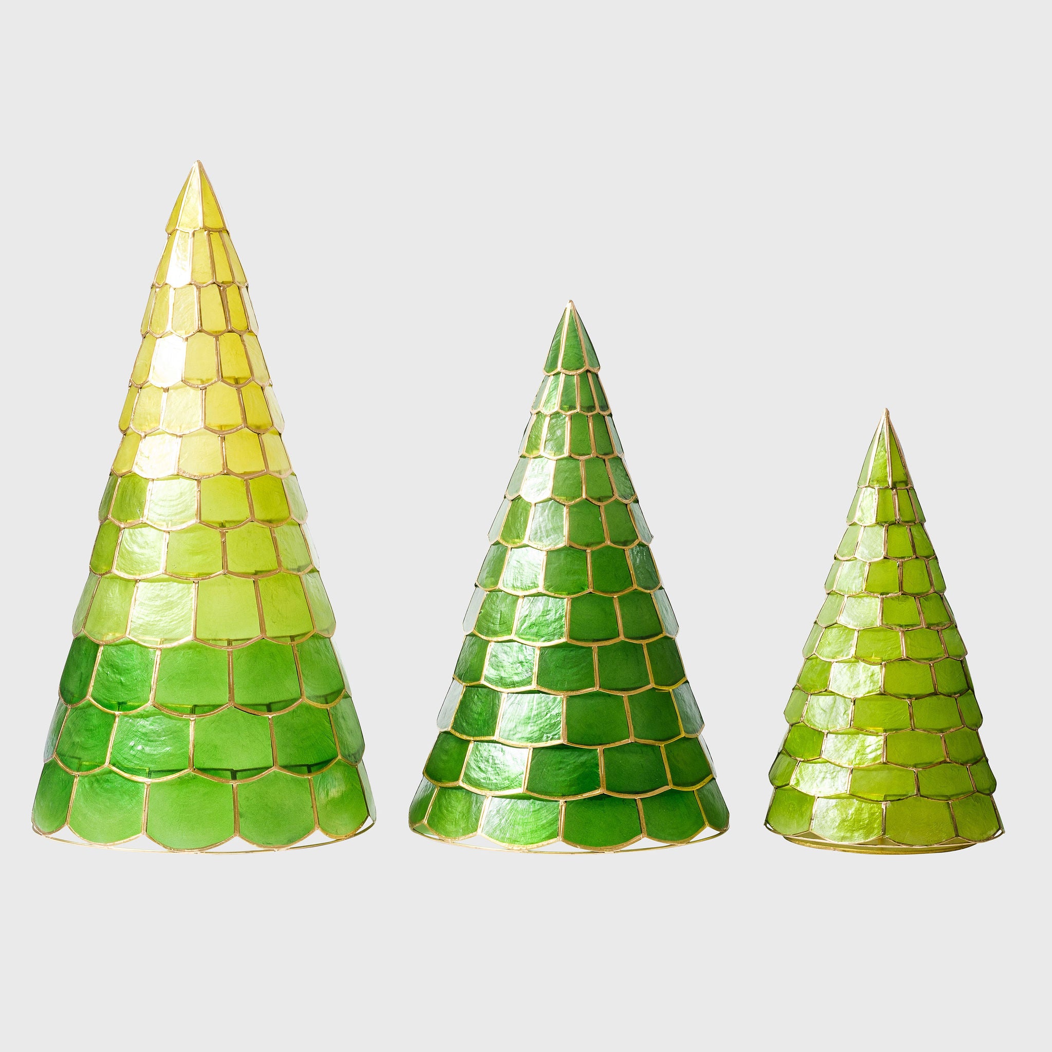 Capiz trees, set of three, green Joanna Buchanan