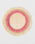 Ruffle edge straw coasters, pink