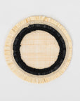 Ruffle edge straw coasters, black