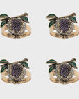 Pomegranate skinny napkin rings, set of four