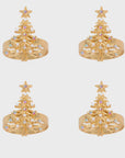Christmas tree skinny napkin rings, set of four