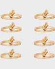 Knot napkin rings, set of eight
