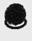 Straw pompom napkin rings, black, set of four