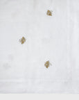 Embroidered golden bee tablecloth, white