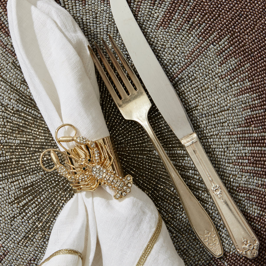 Sparkle lobster napkin rings, set of two