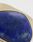 Gilt edge shell napkin rings, lapis lazuli, set of two