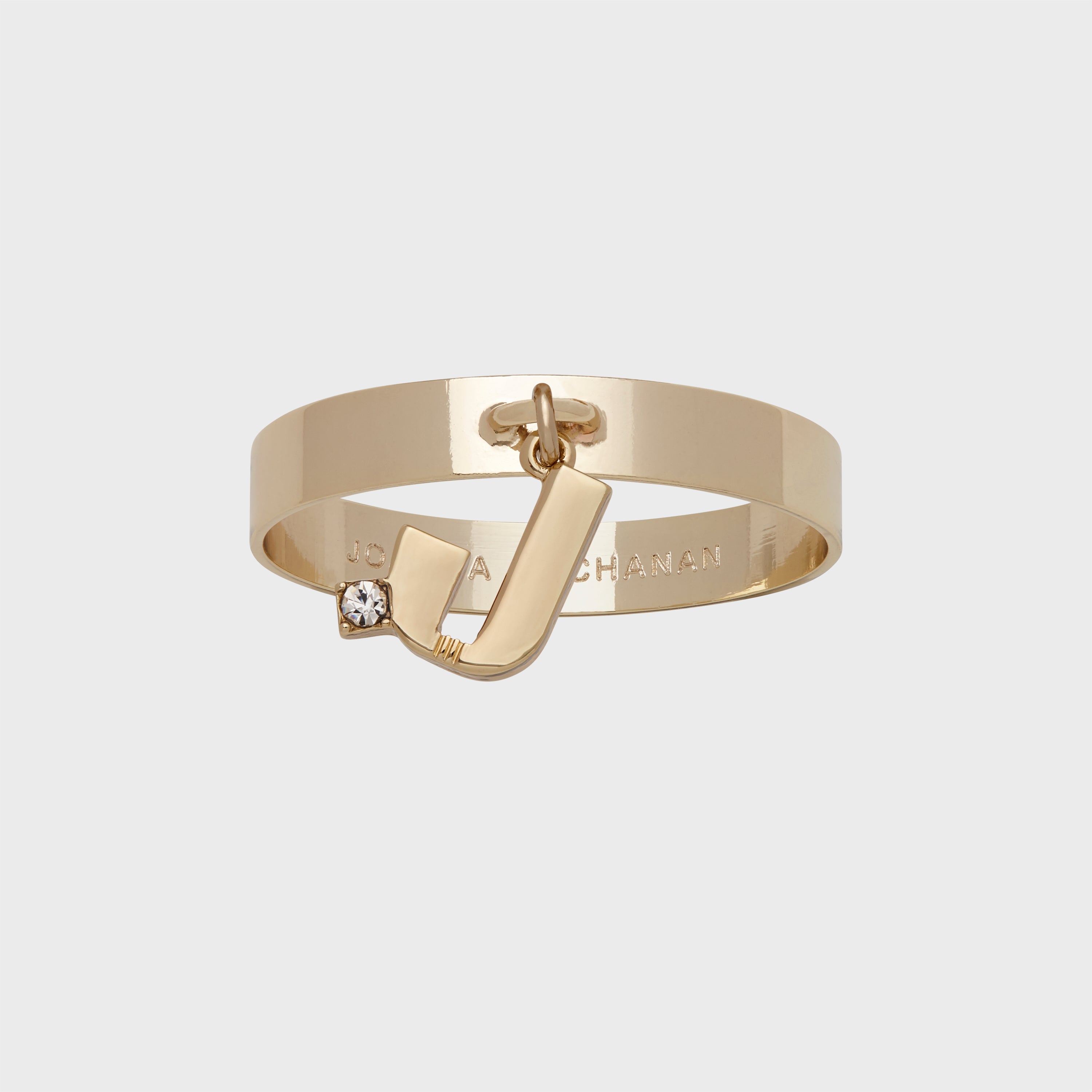 Monogram Napkin Rings Letter J Skinny Gold Plated Napkin Ring