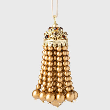Hanging pearl tassel, gold